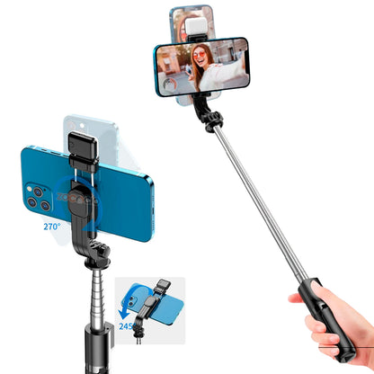 Palo Selfie con Luz de Relleno, Trípode Integrado y Bluetooth