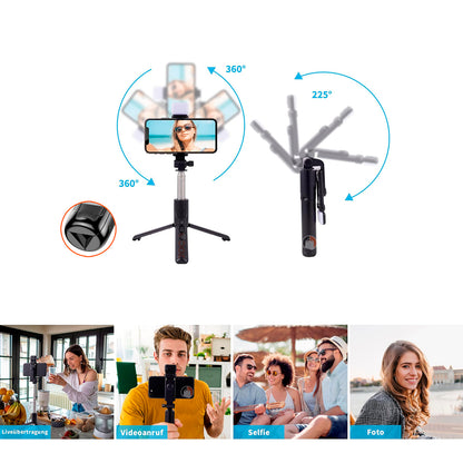 Palo Selfie con Luz de Relleno, Trípode Integrado y Bluetooth